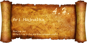 Ari Hajnalka névjegykártya