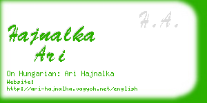 hajnalka ari business card